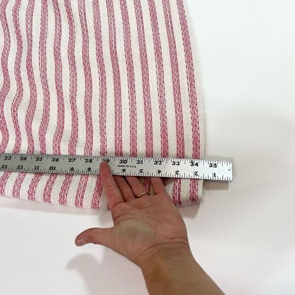 Rhyme A-Line Mini Dress Women's Medium Pink Cream Striped Racer Tweed Hidden Zip - Picture 4 of 10